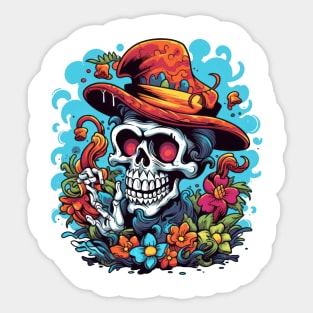 Feeling edgy with this skull graffiti art Sticker